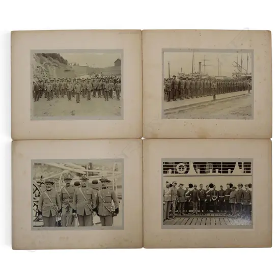 4 LGE FORMAR PHOTOGRAPHS: 1 of NEW ZEALAND SOLDIERS from the 5th Contingent WAITING TO DEPART for the SECOND BOER WAR